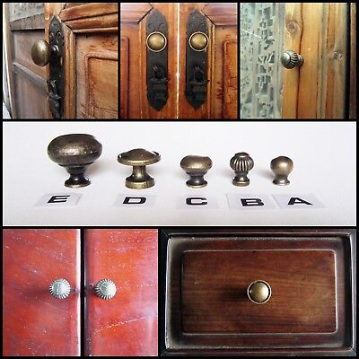 6 Antique Brass Jewelry Box Drawer Cabinet Cupboard Door Window Handle Pull Knob