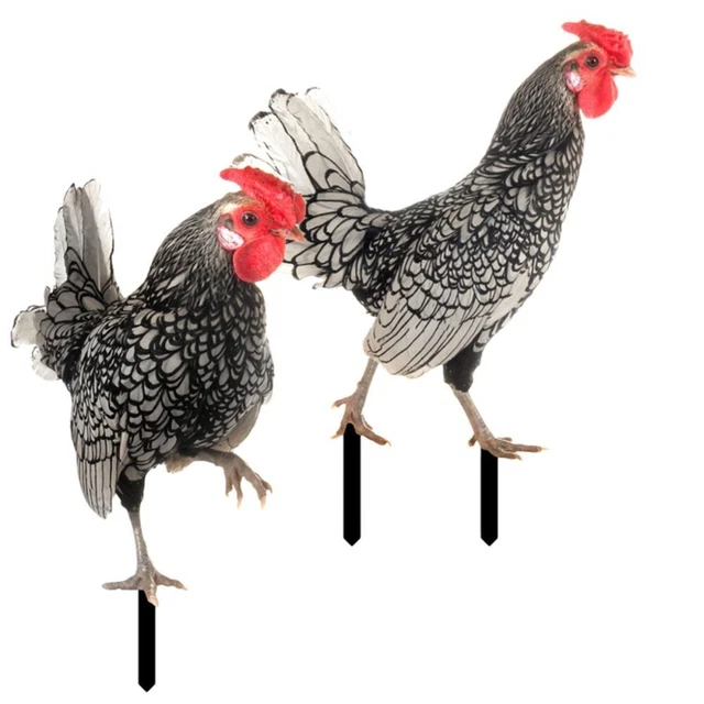 Printing Rooster Statues Yard Art Decor Garden Ornaments Garden Chicken Stake