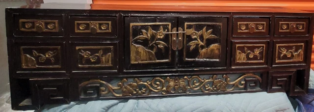 Rare Antique Chinese Gilded Painted Cabinet 18Th C