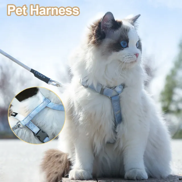 Juego de cuerdas de tracción ajustables para mascotas gatos que cambian de color gradual arnés de pecho de gato