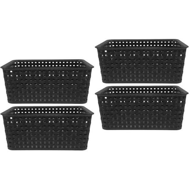 4 piezas cesta de almacenamiento pequeña de plástico cesta de plástico pequeña