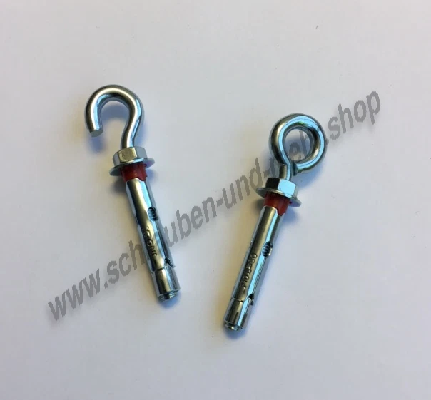 Tasselli carichi pesanti acciaio zincati con vite ad occhiello ad anello o gancio a vite set 3