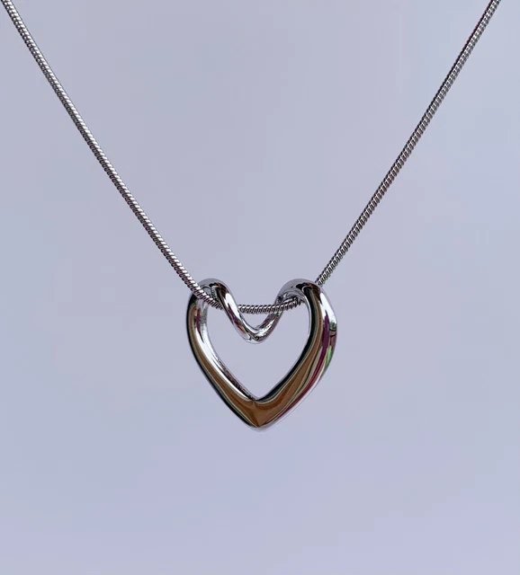 Collana Donna Con Nome A Cuore In Acciaio Inox Argento, Catena 41-45 Cm, Senza Pietre
