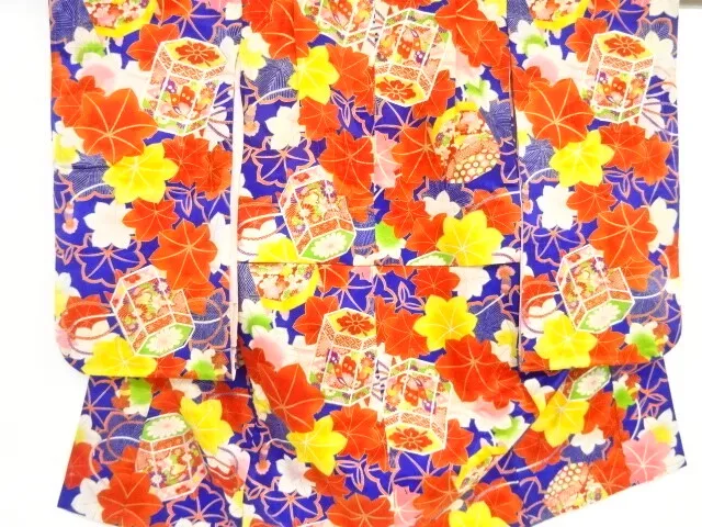 81231# Japanese Kimono / Antique Kimono For Girls / Shell With Flower Bird
