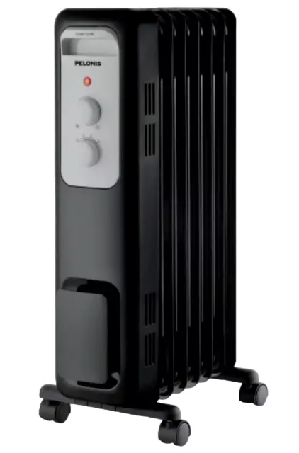 Intertek HO-0279 1500W Electric Oil Filled Radiator Space Heater - Black