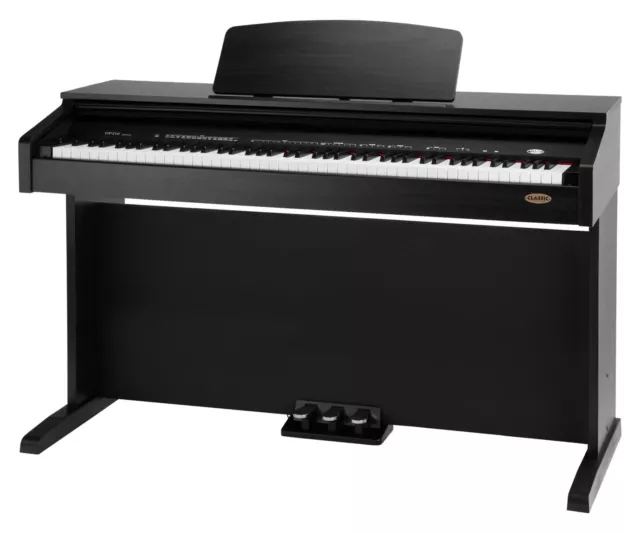 88 Tasten Digital E-Piano Klavier Keyboard 3-Pedale 26-Sounds USB Schwarz matt