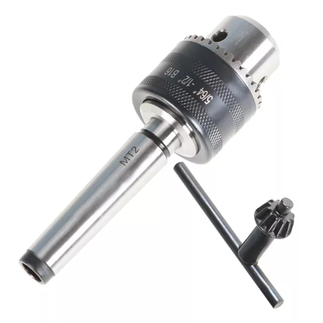5/64'' to 1/2'' Drill Chuck With MT2 Arbor and Key For Mini Metal Lathe