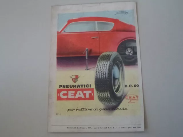 advertising Pubblicità 1953 PNEUMATICI CEAT D.R. 50