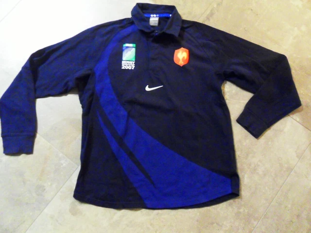 Maillot Nike De L'equipe De France De Rugby Vintage 2007 Coupe Du Monde