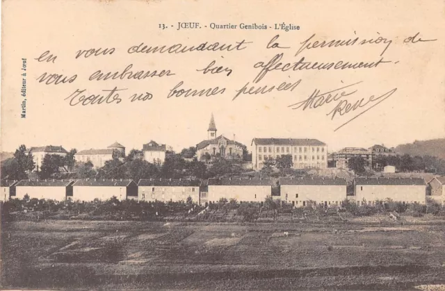CPA 54 JOEUF QUARTIER GENIBOIS L'EGLISE (cpa rare