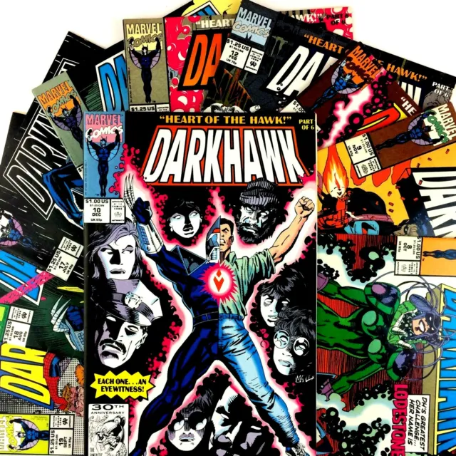 Darkhawk 10 Comic Lot Marvel 8 9 10 11 12 15 16 17 18 19 Punisher Spider-Man