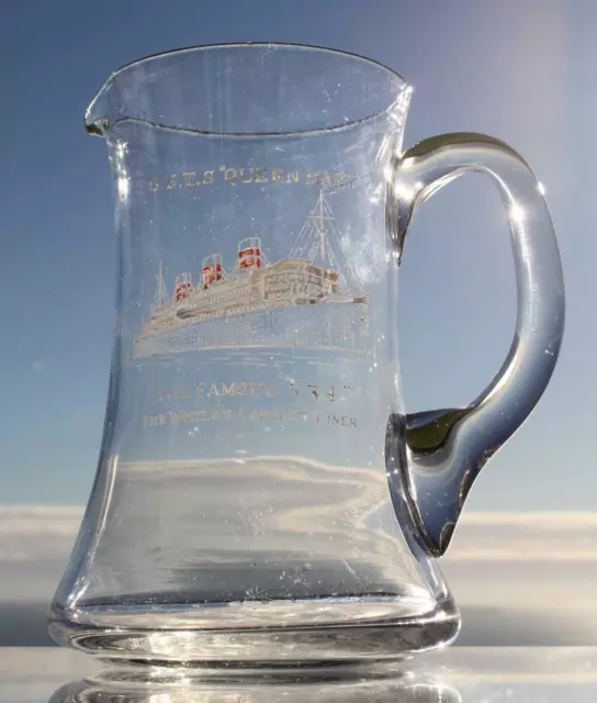 Cunard White Star Line Rms Qsts Queen Mary Pre Maiden Voyage Glass Lemonade Jug