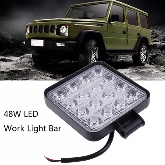Luce di lavoro LED 4 pollici 48 W camion fuoristrada faretti trattore 12 V 24 V Squar_ti`H7