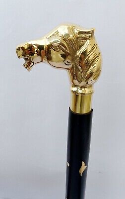 Vintage Solid Brass Horse Head handle Walking Cane Replica Walking Stick