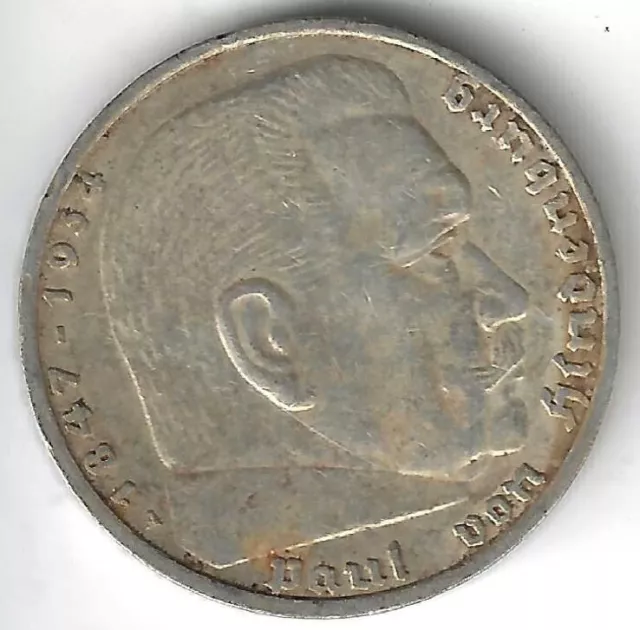 Deutschland - Drittes Reich 5 Reichsmark, 1936 Adler ohne HK, MZ A