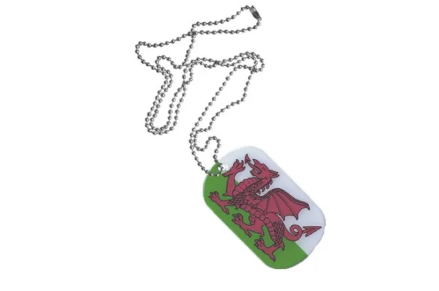 Dog Tag Fahne Flagge Wales DogTag 3x5cm Kette mit Anhänger