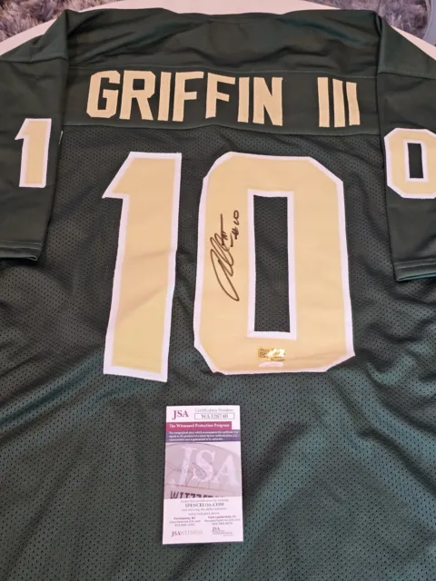 Robert Griffin III Autographed/Signed Jersey JSA COA Green Custom Jersey