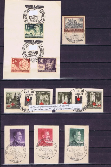 DR Generalgouvernement 1940/43 Lot, gestempelt