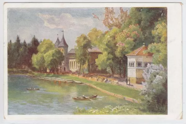 AK Graz, Hilmteich, Künstler-AK, 1936