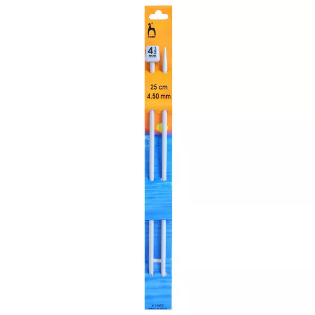 Agujas de tejer clásicas de un solo extremo pony de 4,50 mm - 25 cm - P31610 - CORREO GRATUITO