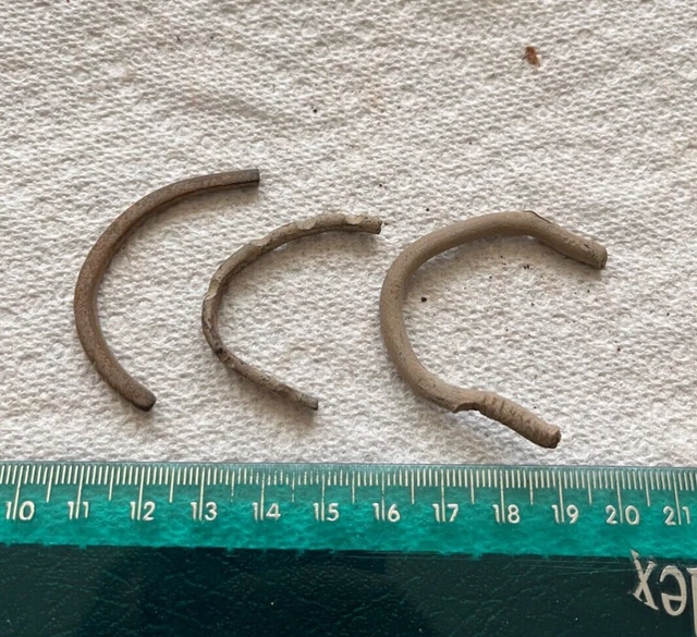 3 Very Early Handmade Brass Bracelets dug @ 1870s Navajo Camp Site in New Mexico