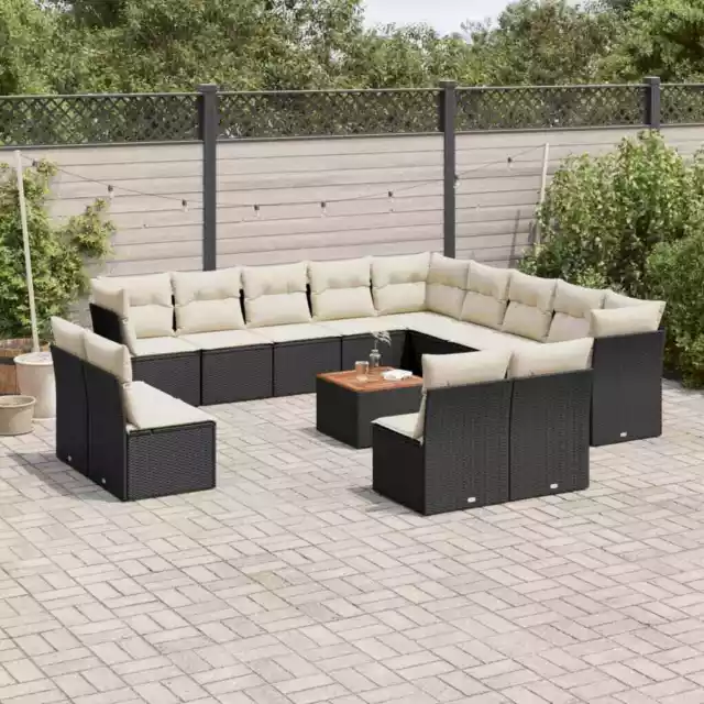 Gartenmöbel Sofa Garnitur Lounge Sitzgruppe 14-tlg. Grau Poly Rattan vidaXL