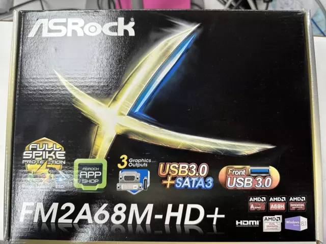 ASRock FM2A68M-HD+ Socket FM2+ DDR3 Micro ATX Motherboard With I/O Shield | NEW