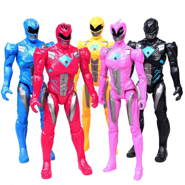 5Pcs/Set Power Rangers Superhero Action Figure Modello Display Doll Toys Gift