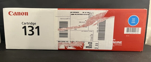 Genuine OEM Canon 131 Cyan Toner Cartridge 6271B001 IN FACTORY-SEALED BOX NIB