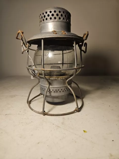 Vintage Adlake Kero Penn Central Railroad Lantern W/ Clear Globe & Burner