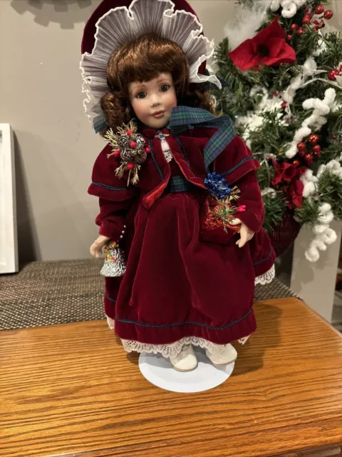 Paradise Galleries Treasury Collection Porcelain “Noelle” Christmas Doll