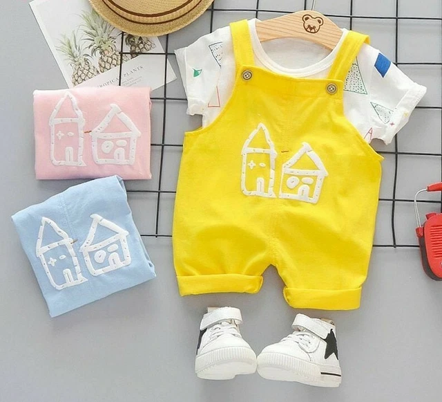 Abbigliamento Tuta da Lavoro Completo Abito Estate Bambino Neonati Ragazze