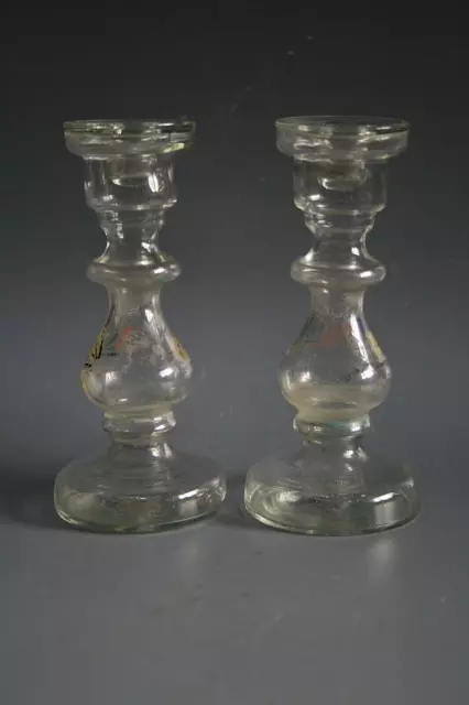 Pair Of 18Th Century Glass Candlesticks