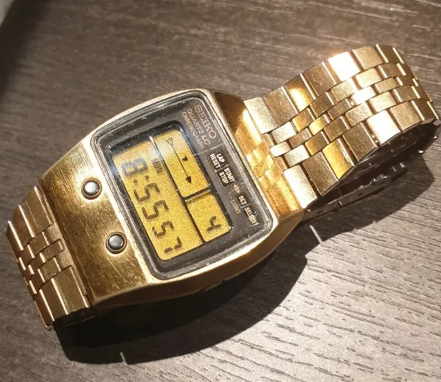 VINTAGE 1970 Quarzo Seiko LCD gold