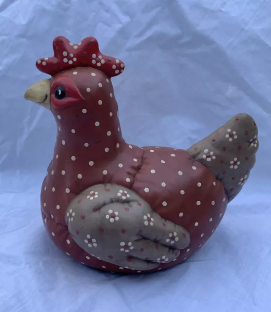 Chicken Hen Kimple Mold Co 1985 Country Kitchen Farmhouse Handprinted Brown 8.5"