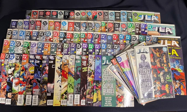 JLA lot of 119 books; #1-125, Annuals, Secret Files, more; DC Comics