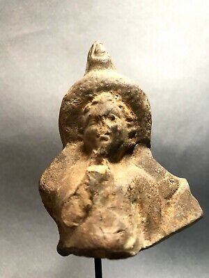 Ancient Terracotta Fragment of Egyptian Harpocrates, Hellenistic Period, NICE!