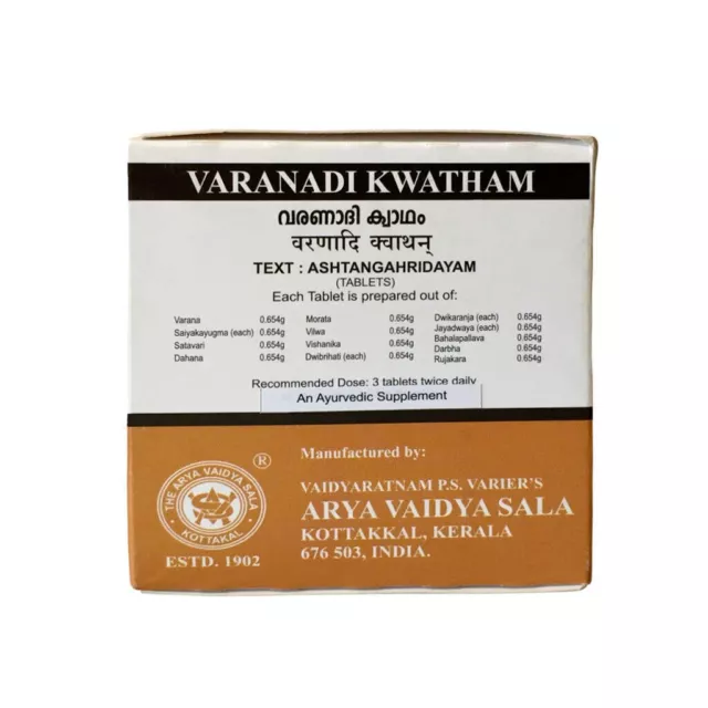 Kottakkal Ayurveda Varanadi Kwatham (Tablette) – 100 Tabletten gegen...