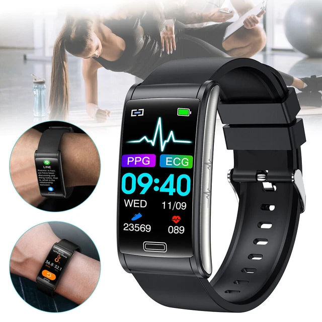 BLOOD GLUCOSE SUGAR Smart Watch Body Temperature ECG PPG Monitor