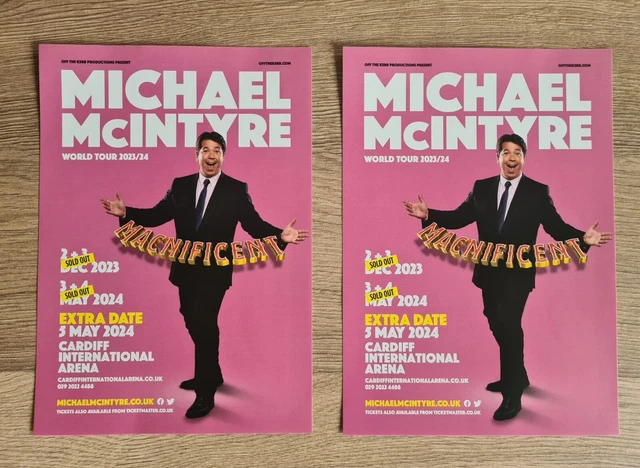 Michael Mcintyre Macnificent Tour Cardiff Arena 2023 2024 A5 Flyers (x2) Show