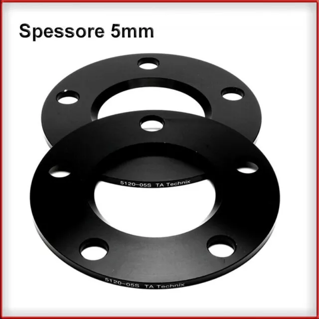 Coppia distanziali 5mm 5X120 BMW ! MINI Countryman ! Mozzo 72.6 Neri Spessori