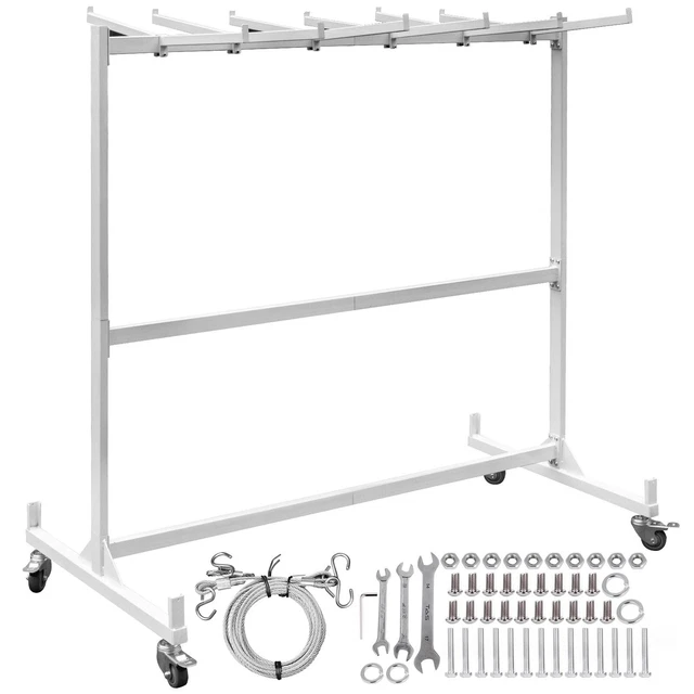 Folding Chair Rack Dolly Cart W/Locking Casters Max 42 Chairs 12 Tables Hanging