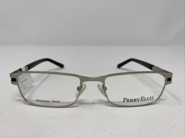 Perry Ellis PE 298A-2 52-18-135 Silver Metal Full Rim Eyeglasses Frame BD05