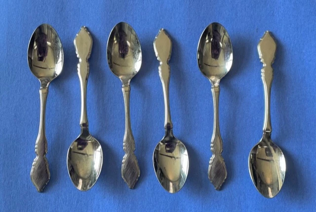 6 Oneida Stainless Satinique Teaspoons - Very Good Condition