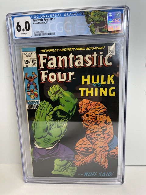 FANTASTIC FOUR  #112 KEY  HULK Battle! CGC 6.0  W/P
