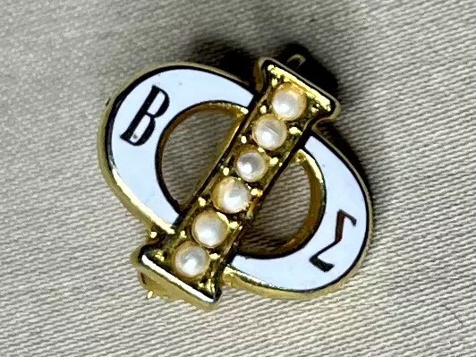 Vintage Balfour Enamel & Seed Pearl Phi Beta Epsilon Pin