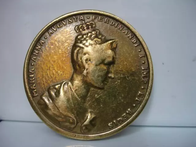 Medalla de bronce. Coronación Maria Anna Augusta y Ferdinand l. Bohemia. 1836