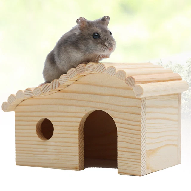 1PC Hütte Holz Hütte Holz Haustier Hamster Castle Hideout