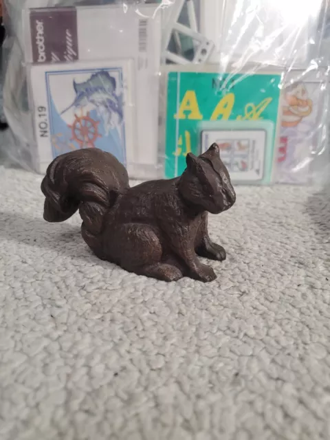 Antique Vintage Cast Iron Squirrel  2" Tall 4" W