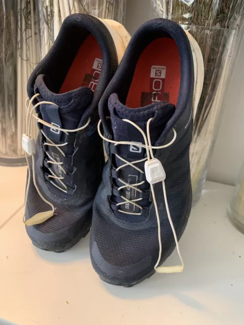 Womens Salomon Opti-Vibe Trail Running Athletic Sport Shoes Size US 8 Blue White
